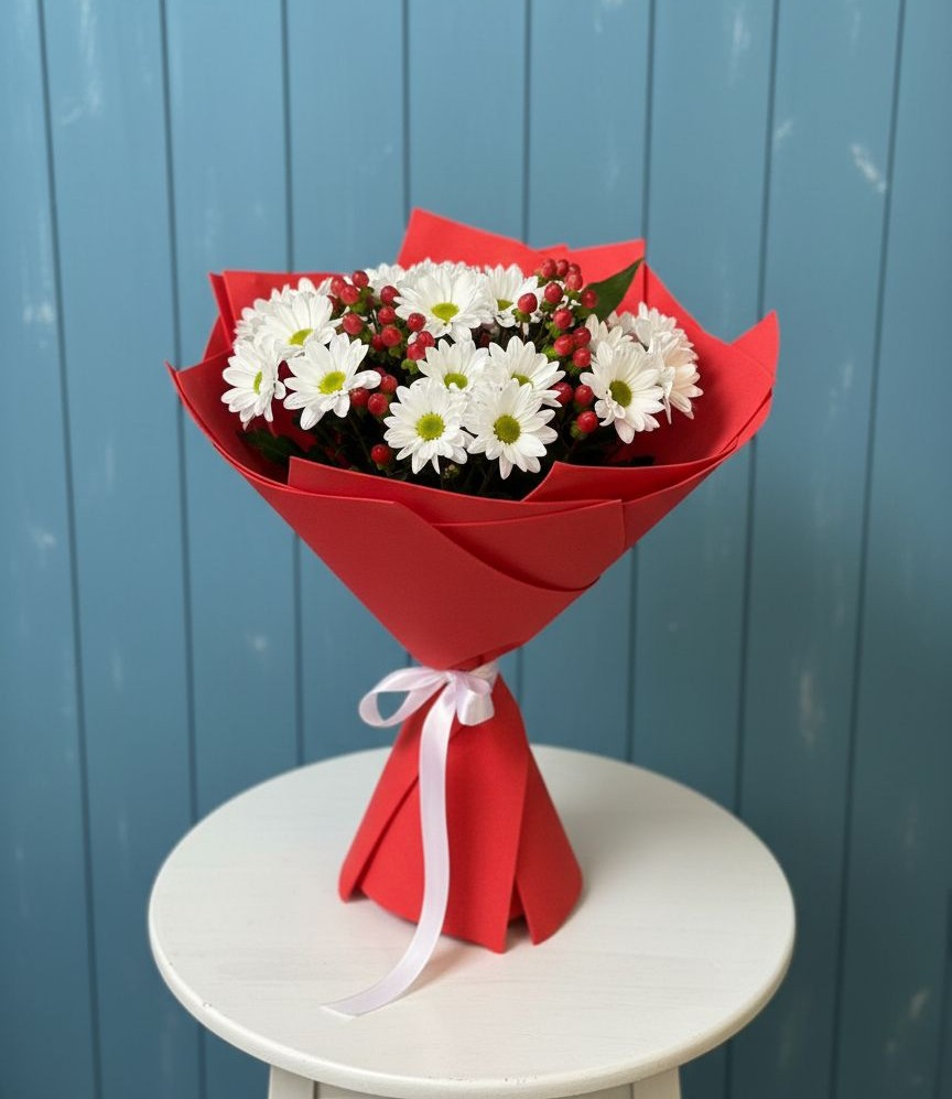 Букет цветов из: Хризантемы в Пластун