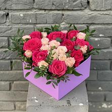 Цветочная композиция из Розы в коробке в Пластун
