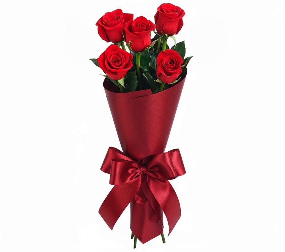 Букет 5 Красных роз Эдлесс Лав в Пластун