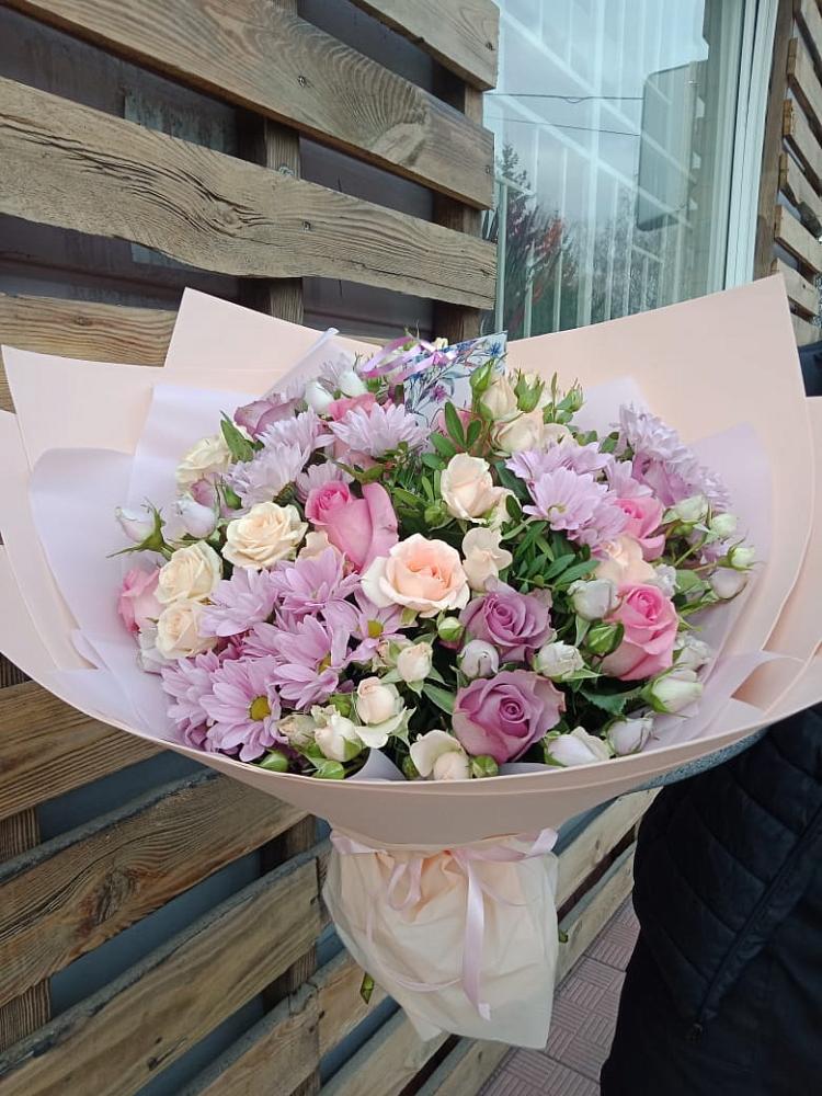 Букет цветов из: Розы и Хризантемы в Пластун