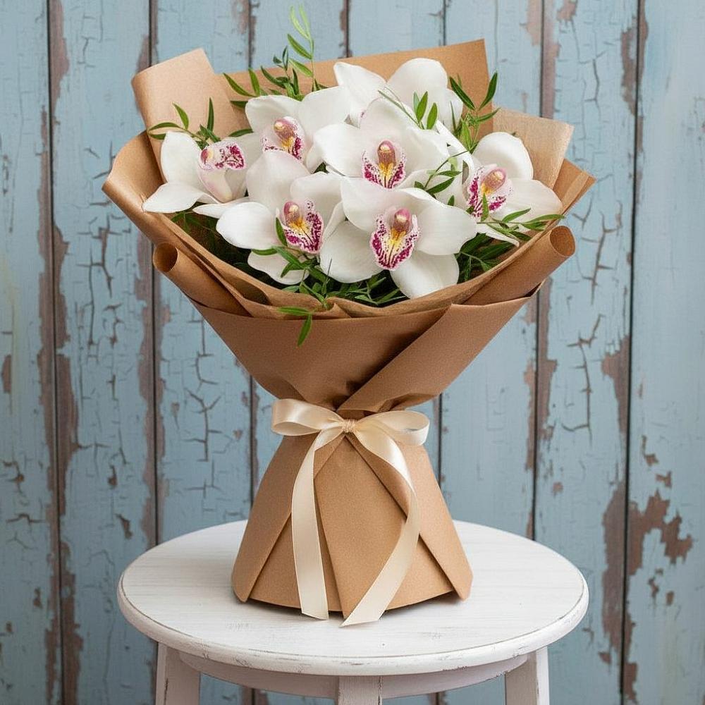 Букет цветов из: Орхидеи и Розы в Пластун