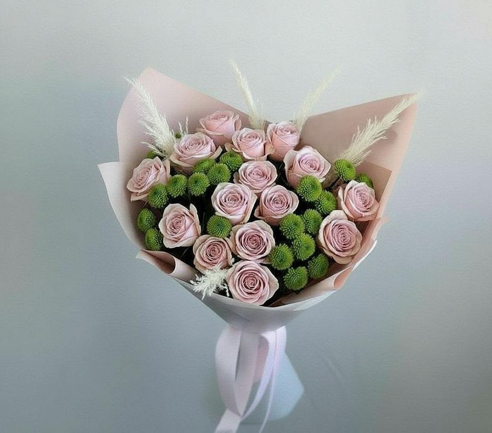 Букет цветов из: Розы и Хризантемы в Пластун