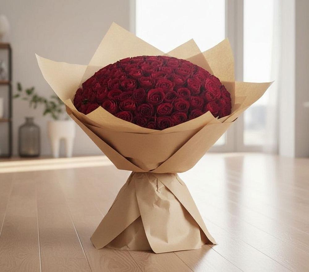 Букет 101 Красная роза в Пластун