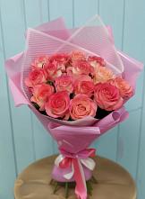 Букет 15 Розовых роз Равель в Пластун
